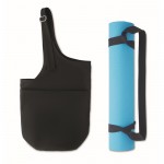 Bedrukte tasjes met yogamat en fitness-elastiek kleur zwart