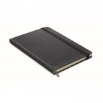 Gerecyclede PU notitieboekjes met logo kleur zwart