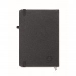 Gerecyclede PU notitieboekjes met logo kleur zwart derde weergave