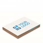 Post-its en bloemzaadjes in blocnote met logo weergave met jouw bedrukking