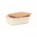 Lunchbox van PP kunststof met bamboe deksel kleur beige eerste weergave