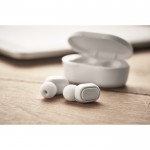 TWS 5.0 draadloze oordopjes gerecycled ABS kleur wit luxe weergave