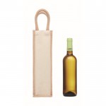 Wijntas van jute en canvas, voor 2 flessen kleur beige derde weergave