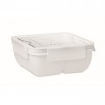 PP kunststof lunchbox met 2 compartimenten kleur wit eerste weergave