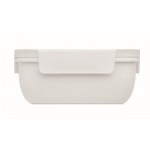 PP kunststof lunchbox met 2 compartimenten kleur wit zesde weergave