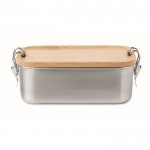 RVS lunchbox met bamboe deksel (750 ml) kleur hout tweede weergave