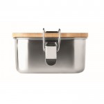 RVS lunchbox met bamboe deksel (750 ml) kleur hout achtste weergave