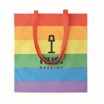 Regenboog boodschappentas met logo, 200 g/m2 kleur meerkleurig hoofdweergave