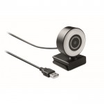 Webcam met microfoon en lichtring kleur zwart