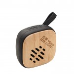 Bamboe luidspreker bedrukt met logo weergave met jouw bedrukking
