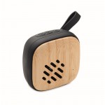 Bamboe luidspreker bedrukt met logo kleur zwart