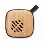 Bamboe luidspreker bedrukt met logo kleur zwart vierde weergave