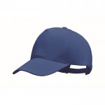Biologisch katoenen baseball pet bedrukt met logo kleur blauw