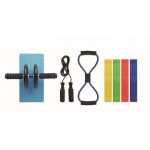 Set van 8 fitness artikelen met logo kleur zwart eerste weergave