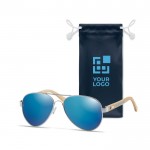 Eco zonnebril met logo weergave met jouw bedrukking