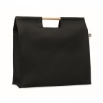 Bedrukte tassen van canvas en bamboe, 360 g/m2 kleur zwart