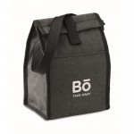 Thermische tas met logo en voorvak kleur zwart hoofdweergave