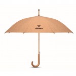 Automatische kurken paraplu met logo kleur beige hoofdweergave