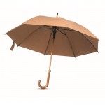 Automatische kurken paraplu met logo kleur beige tweede weergave