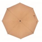 Automatische kurken paraplu met logo kleur beige derde weergave