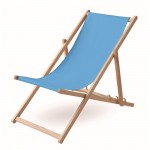Houten strandstoel met logo kleur lichtblauw