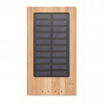 Gepersonaliseerde powerbank van bamboe op zonne-energie kleur hout tweede weergave