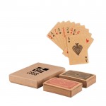 Dubbel eco kaartspel met logo weergave met jouw bedrukking