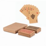 Dubbel eco kaartspel met logo kleur hout