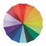 Grote reclame paraplu met regenboogdesign kleur meerkleurig derde weergave