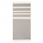 Gerecyclede handdoek Pareo Sea 140 g/m2 kleur grijs
