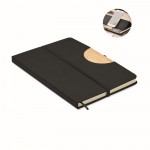 Gepersonaliseerd notitieboek met harde kaft en telefoonhouder kleur zwart
