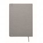 A5 notitieboek met gestreept gerecycled papier kleur grijs tweede weergave