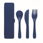 Doosje met herbruikbaar bestek met logo kleur blauw tweede weergave