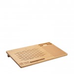 Bamboe laptopstandaard met ventilatie weergave met jouw bedrukking