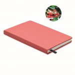 Gepersonaliseerd ecologisch notitieboek met zaden kleur rood