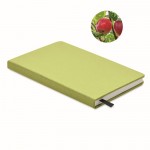 Gepersonaliseerd ecologisch notitieboek met zaden kleur limoen groen