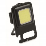 Oplaadbare COB mini-zaklamp met karabijnhaak kleur zwart