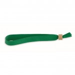 Polyester armband met bamboe sluiting kleur groen