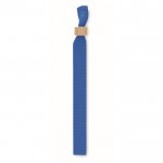 Polyester armband met bamboe sluiting kleur koningsblauw derde weergave