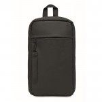 RPET gevoerde schoudertas met handvat en riem kleur zwart derde weergave