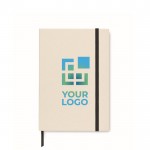 Gerecyclede notitieboekjes met harde kaft en elastiek weergave met jouw bedrukking