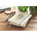 Gerecyclede notitieboekjes met harde kaft en elastiek kleur turkoois luxe hoofdweergave
