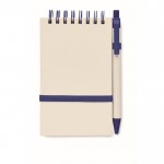 Gerecycled notitieblok met pen kleur blauw eerste weergave