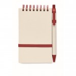 Gerecycled notitieblok met pen kleur rood eerste weergave