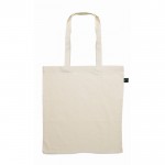 Fairtrade bedrukte katoenen tas met lange hengsels Fairtrade 140 g/m2 kleur beige tweede weergave