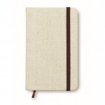 A6 notitieboek met elastische band en bladwijzer kleur beige
