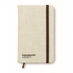 A6 notitieboek met elastische band en bladwijzer kleur beige hoofdweergave