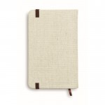 A6 notitieboek met elastische band en bladwijzer kleur beige eerste weergave