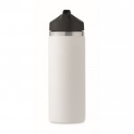 Anti-lek gerecyclede roestvrijstalen fles met rietje 500ml kleur wit zevende weergave