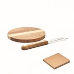 Kleine kaasplankenset van acaciahout met mes bedrukken kleur hout